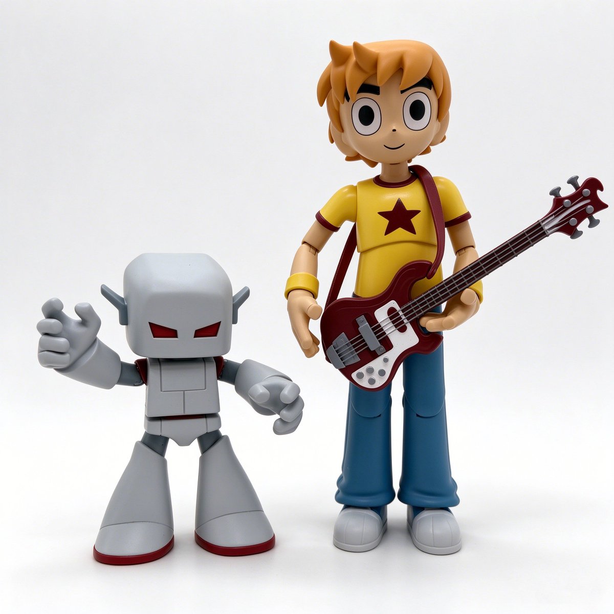 ThePilgrimScoop's tweet photo. Today on 11:31AM PST, Bottleneck sent off an email showing off what there new Scott Pilgrim Takes Off figures are going to look like which show Robot-01 and Scott Pilgrim.

If you’re wondering what that link that they provided looks like it’s just a link to the last episode of-🧵 https://t.co/FXdpRpZAvL