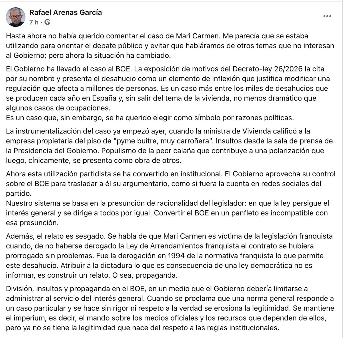 Rafaelarenasgar's tweet photo. Dividir, crispar, insultar y mentir.
A esto se reduce la acción de gobierno.
Y al servicio de la división, la crispación, el insulto y la mentira ponen todas las instituciones e instrumentos del Estado.
Incluido el BOE.
Algún día costará creer que todo esto haya pasado realmente. https://t.co/yznnEMmGeR