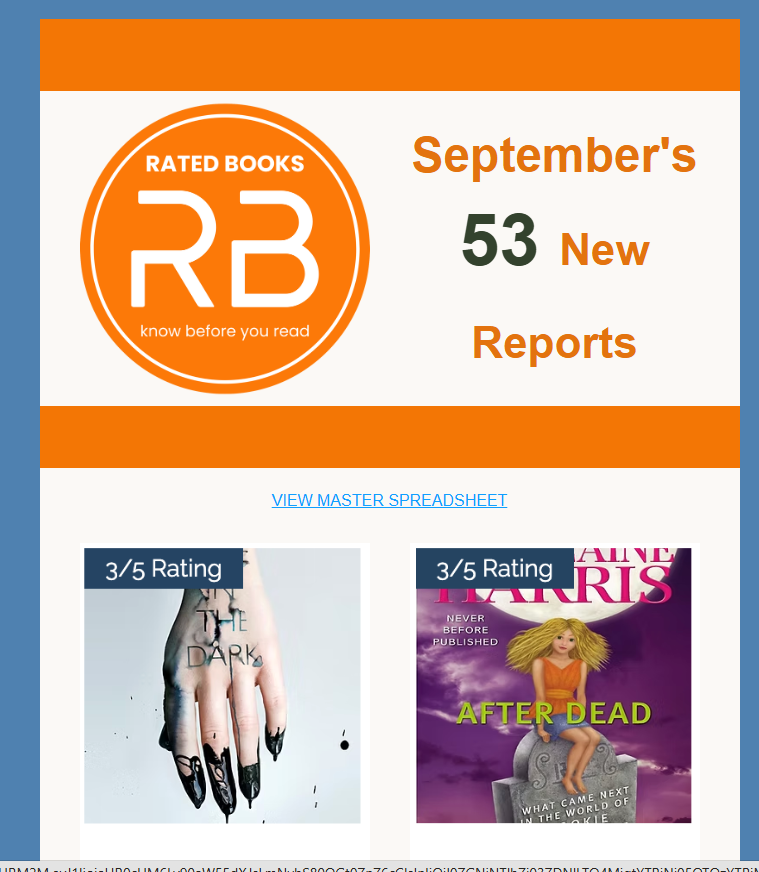 marylibrarymi's tweet photo. September's 53 New Book Reports from Rated Books
https://t.co/J3GdZzCzbn https://t.co/GkGZ49B5hx