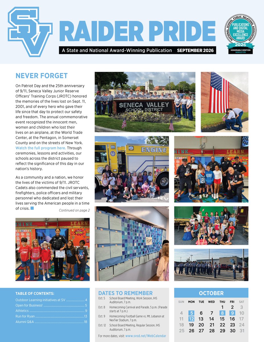 Seneca_Valley's tweet photo. The September 2026 edition of SV Raider Pride is now available for viewing.

Read it at https://t.co/pxcoZLanqn.

#SVRaiderPride https://t.co/YpPqpz5iGS