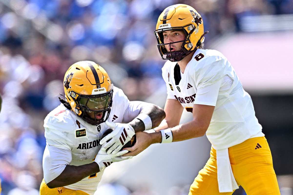 Anthony_Totri's tweet photo. Arizona State has room to grow offensively, but one area of significant improvement from 2025 to 2026 has been red zone efficiency.    

The Sun Devils have scored on all 8 of their red zone trips this season, they're one of just 19 teams in CFB to do so. https://t.co/UD5V8OtyVC