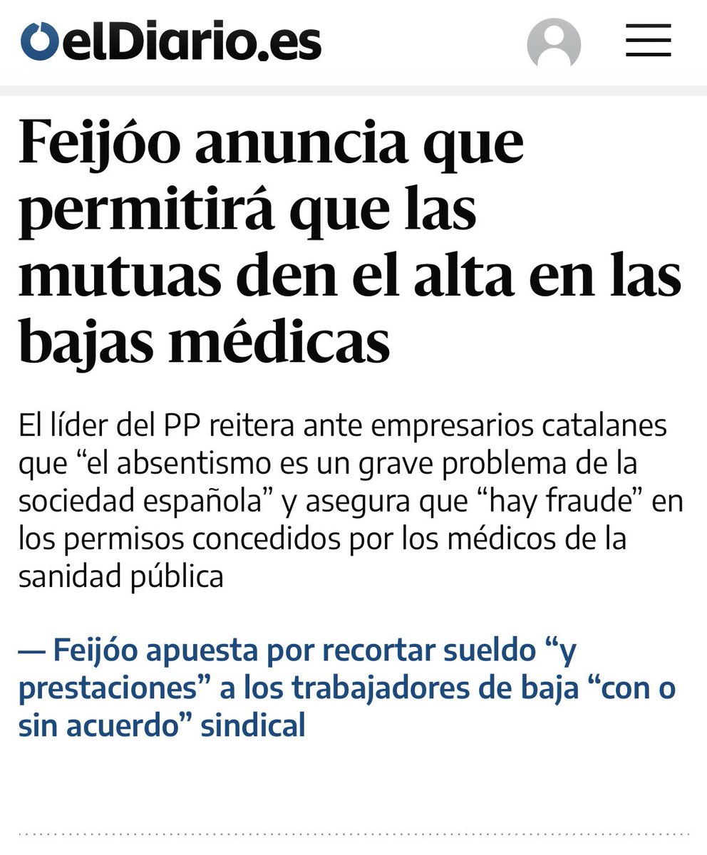 Dav_Zambrano's tweet photo. Ya sabes que te espera si gobierna Feijóo, si estás de baja laboral es por tu culpa por enfermar, pero eso esa arregla con una buenas mutuas privadas que os den el alta al día siguiente.
Ya está bien eso de “cobrar sin trabajar” https://t.co/w1aIkcndKy
