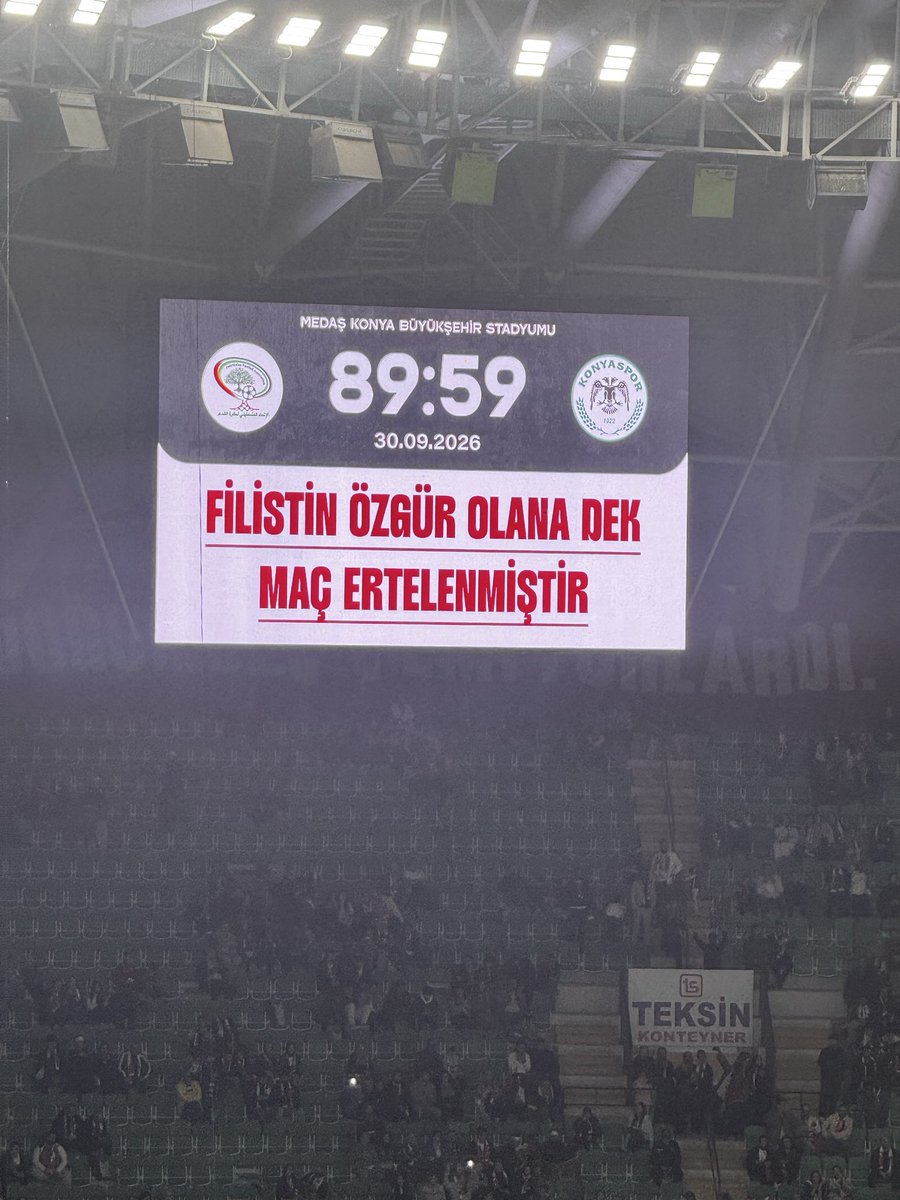 davam_1453__'s tweet photo. Filistin özgür olana dek maç ertelenmiştir…

Teşekkürler Konyaspor https://t.co/G2KAqdSUWi