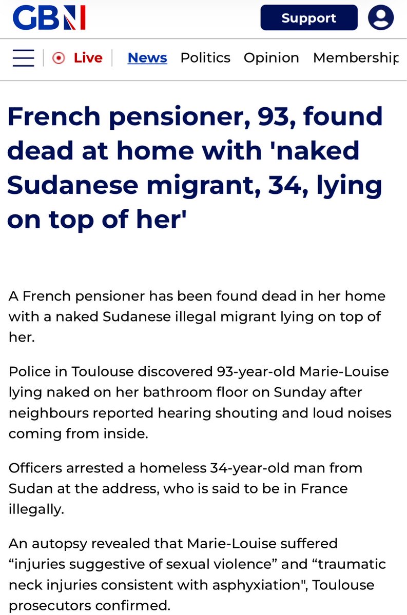 Geiger_Capital's tweet photo. A French grandmother lives 93 years, survives Nazi occupation and economic depression, only to be raped and murdered by a recently imported third-world savage.

It’s time to start hanging people. https://t.co/gjVHRvVCQE