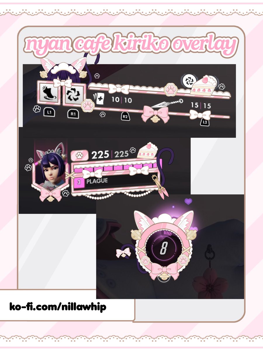 nillawhip's tweet photo. nyan cafe kiriko overlay available in my kofi shop! <3 link in bio #KirikoOverwatch #OverwatchOverlay #Kiriko https://t.co/WZM6npbWoE