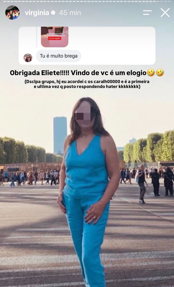 QGdoPOP's tweet photo. Virgínia responde e expõe hater pela primeira vez:

“Obrigada Eliete!!!!! Vindo de vc é um elogio!” https://t.co/cIMSYOMrCc