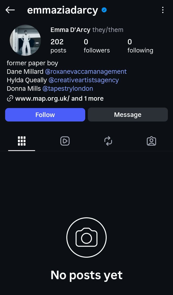 EmmaDsupremacy's tweet photo. I don't mean to alarm anyone but apparently Emma D'Arcy deactivated their official instagram account https://t.co/QyUfXbXHxR