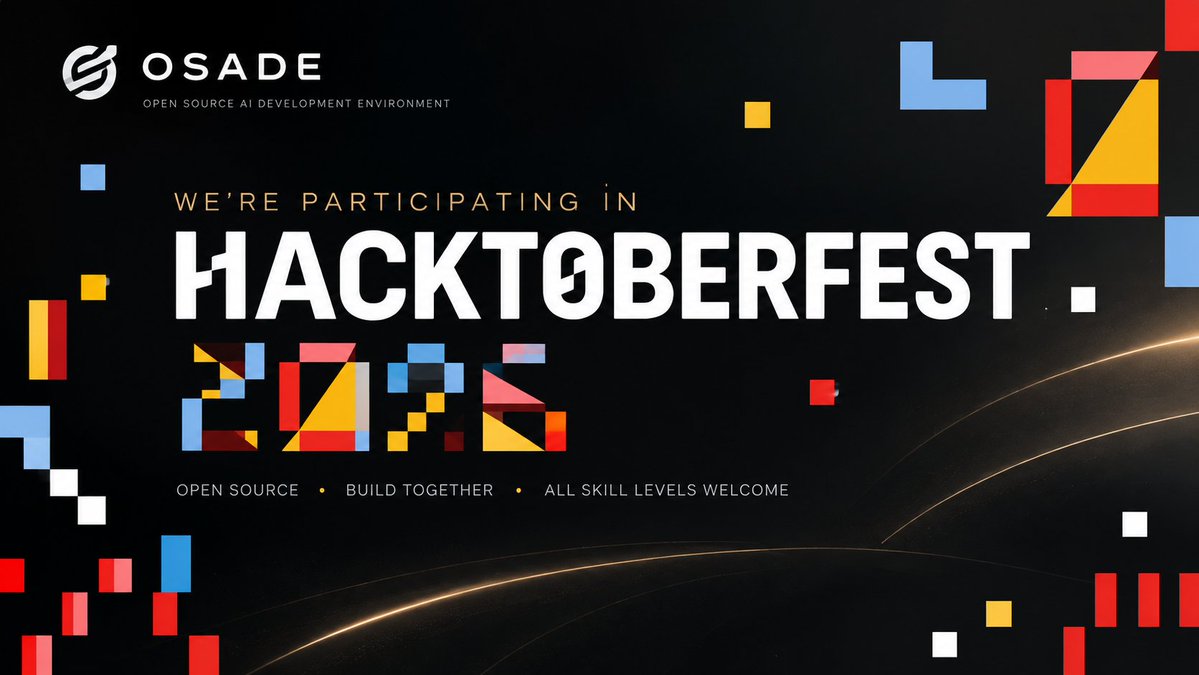 osadeoss's tweet photo. 🎃 @osadeoss is officially participating in #Hacktoberfest 2026! 🚀
Looking to contribute to open source? Check out our repos, pick an issue, and start building.
⭐ Star • Fork • Contribute
Let’s build together! 💻
#Hacktoberfest #OpenSource #Osade https://t.co/GHeX4X3nSW