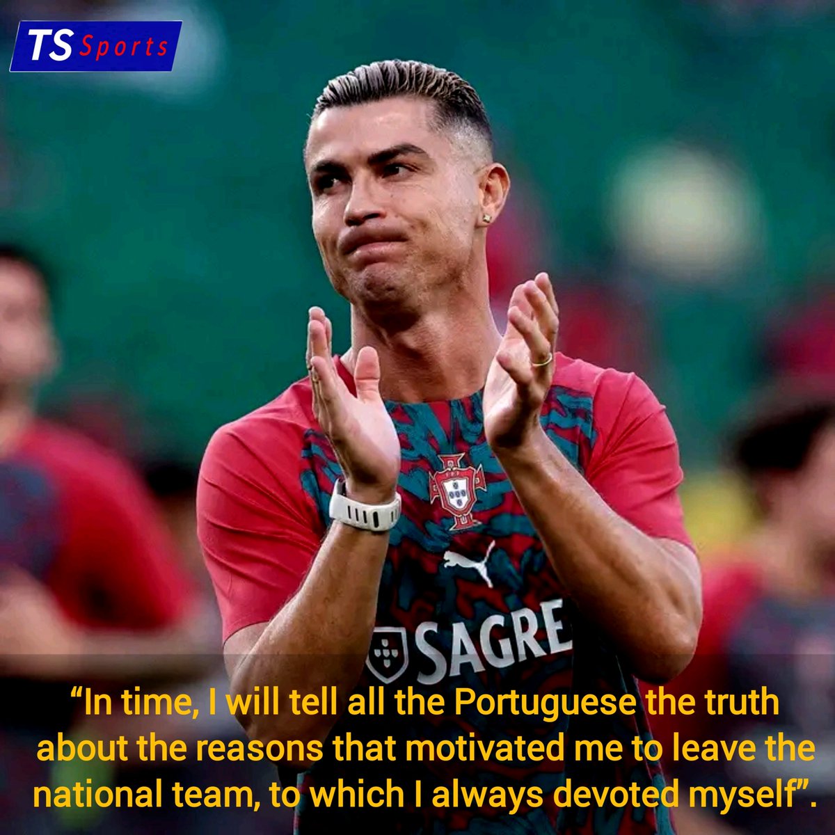 tssport01's tweet photo. 🚨🚨 CRISTIANO DROPS A BOMBSHELL! 💣🇵🇹As He Announces shock departure from Portugal national team camp.
#Portugal #Ronado #cr7 https://t.co/Vrum8m3fN7