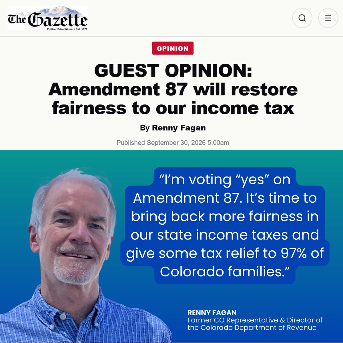 protectcofuture's tweet photo. Former Rep. Fagan was one of many who voted in favor of the “Tax Equity Act of 1987” that created a single individual income tax rate.

Now, he's an advocate for 87. 

Let's fix this broken system!

#IncomeTaxFairnessAct #YesOn87 #NoOn136 https://t.co/e46emm81UT