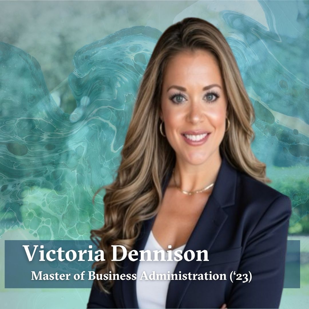 JUbusiness's tweet photo. #Alumni spotlight! Victoria Dennison, #MBA '23, says, "I credit my success to the incredible professors and staff at JU. They believed in me even when I didn't believe myself.... I'm a better woman, mother, sister, and colleague because of my time at JU."  https://t.co/aOcB8jKNip https://t.co/loQN2TIy8B