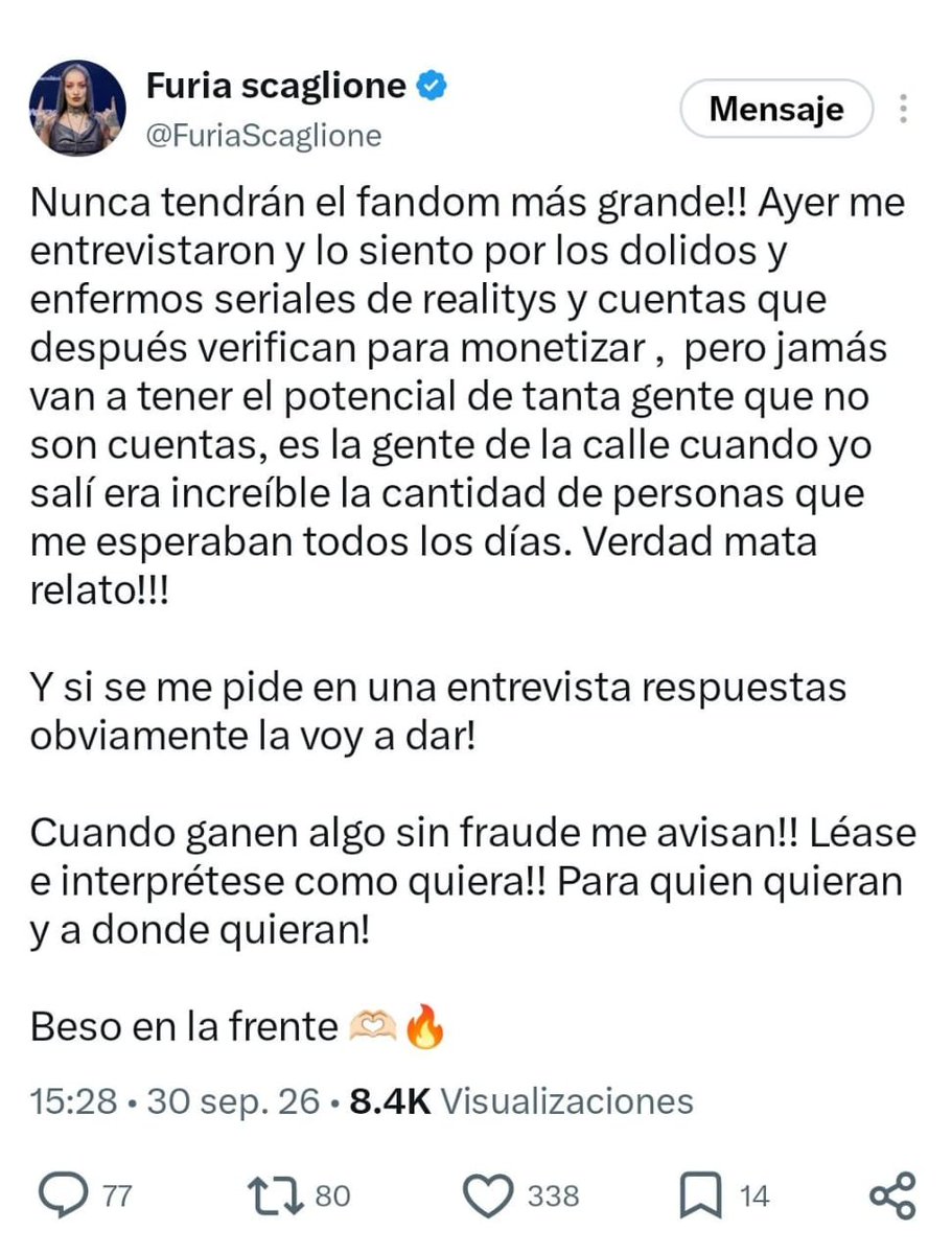 ElTanoOpina's tweet photo. Con que cara ella habla de "Enfermos seriales de realitys" si ella no se canso de justamente de estar en realitys, de los cuales ademas 3 abandono.

La verdad que este personaje me desilusiona porque lo tuvo todo para romperla pero se auto-saboteo sin parar, pero bueno si ella decidio tomar este camino tan lamentable tema de ella