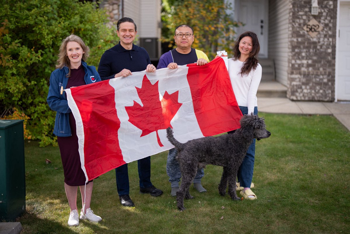 PierrePoilievre's tweet photo. Canada can and should be the richest, freest, safest and most affordable country on earth.

With Conservative MPs @KellyMcCauleyMP, @GarnettGenuis, @LailaGoodridge, @Jagsharan_Mahal, and patriotic Canadians in Edmonton, we are fighting for a Stronger Alberta within a United Canada.

Join us: https://t.co/71XAveXBO2