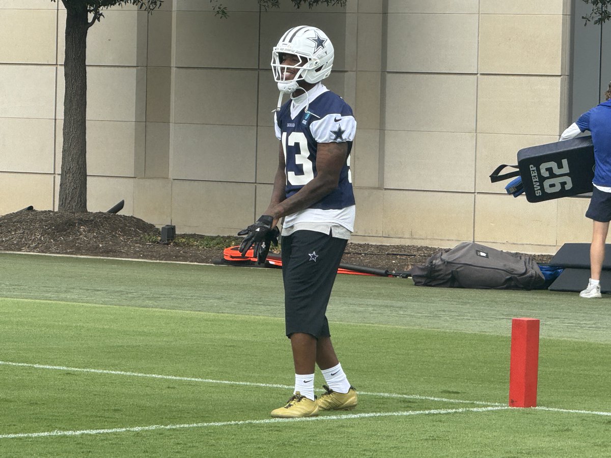 VoiceOfTheStar's tweet photo. Juanyeh Thomas is all smiles in his first practice back with the #Cowboys. 

he could be elevated at early as Sunday vs. Texans. https://t.co/Ojkd5UsGjA
