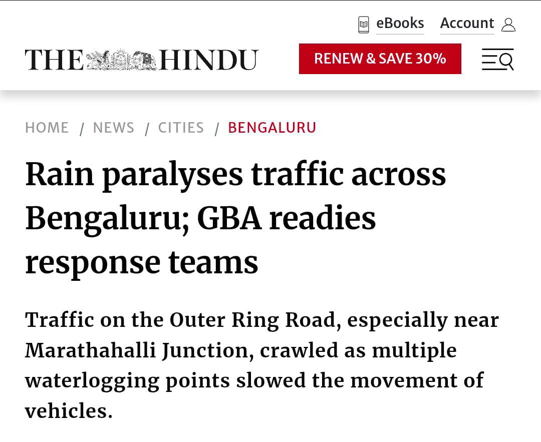 dm8india's tweet photo. Saving ₹5,000-7,000 a month by living farther from Whitefield sounds sensible. 

Then it rains, and the commute home takes over two hours.

How much is a shorter commute worth?

#Bangalorerains #flooding #Whitefield https://t.co/QtFabS2Bvn