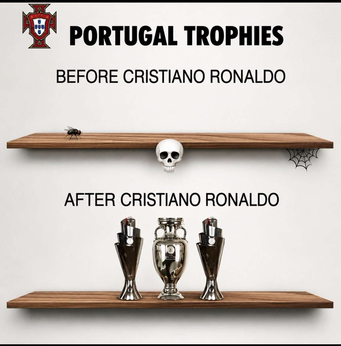 CristianoXtra_'s tweet photo. 🚨 𝗥𝗘𝗠𝗜𝗡𝗗𝗘𝗥: Portugal without Cristiano Ronaldo is nothing. https://t.co/XK8l1e0qqR