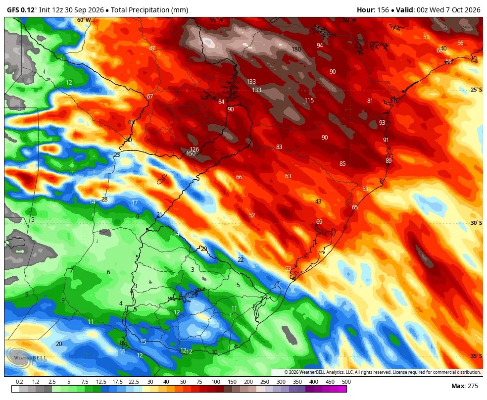TempoSLeopoldo's tweet photo. Mapas mostram as estimativas de chuva acumulada no sul do Brasil até a noite da próxima terça-feira conforme a rodada das 12h UTC dos modelos IFS (ECMWF), GFS (NOAA), ICON (DWD) e GDPS (ECCC). https://t.co/BfFyr6hrEv