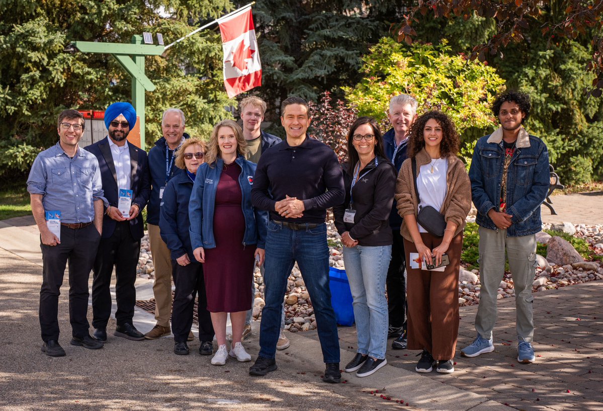 PierrePoilievre's tweet photo. Canada can and should be the richest, freest, safest and most affordable country on earth.

With Conservative MPs @KellyMcCauleyMP, @GarnettGenuis, @LailaGoodridge, @Jagsharan_Mahal, and patriotic Canadians in Edmonton, we are fighting for a Stronger Alberta within a United Canada.

Join us: https://t.co/71XAveXBO2