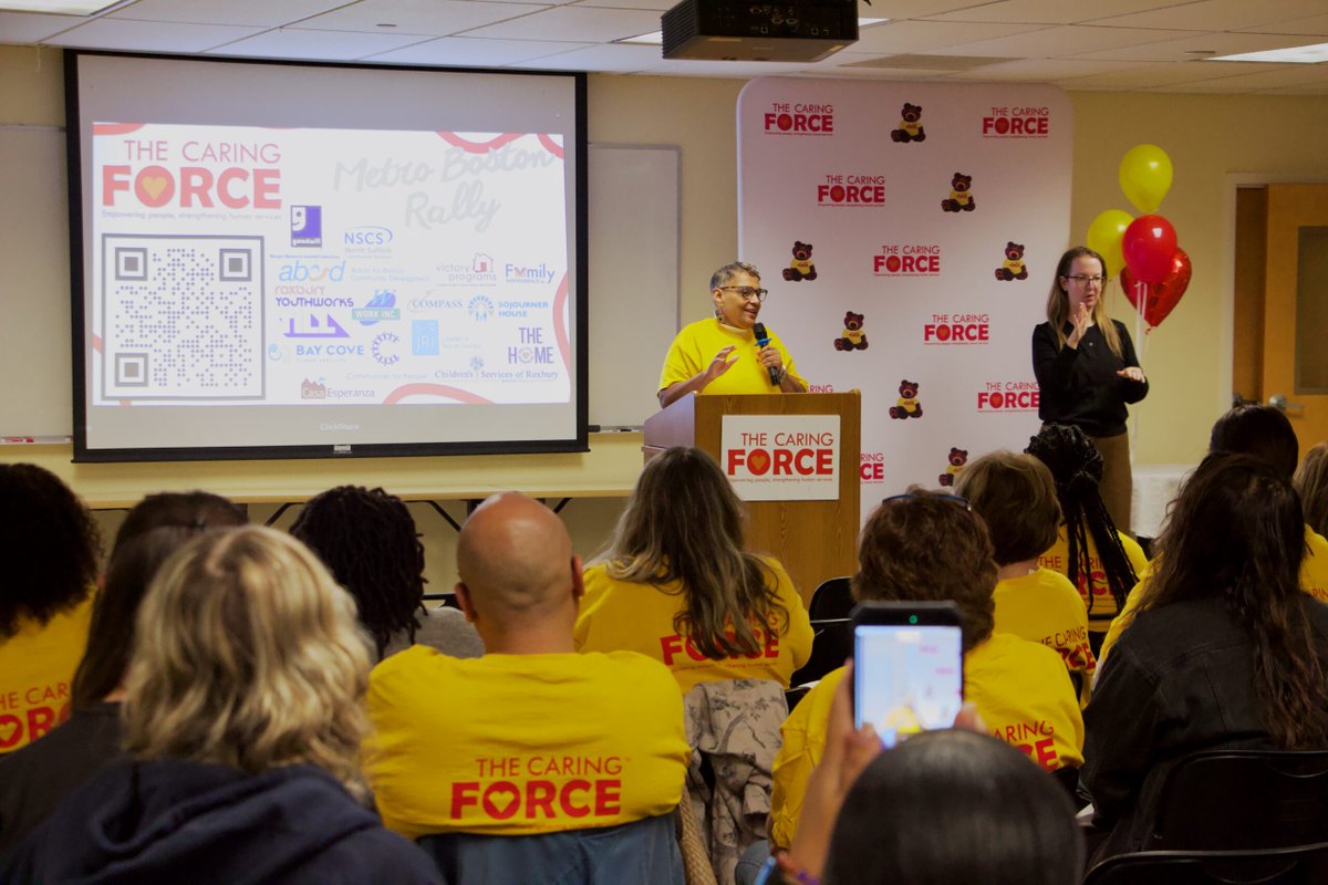 CSRoxbury's tweet photo. Last Friday, CSR was proud to join more than 150 human services advocates at the first-ever @TheCaringForce Metro Boston Rally. Our President and CEO, Sandra McCroom, served as emcee, welcoming a packed room. We’re proud to stand with our fellow human services organizations! https://t.co/Uvxuh0Y4G0