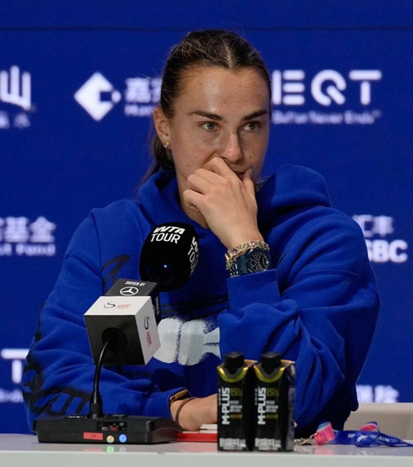 TheTennisLetter's tweet photo. Aryna Sabalenka on people who think she’s not focused on tennis or practicing because she’s active on social media, ‘I'm at that stage where like people are going to judge you either way… It's like you're never good enough for people… why would I even care about them. I don't give a single heck’

“I feel like people these days are very judgmental on players who are active on social media, especially when they don't perform so well on court. Do you think there is any correlation between being active on social media in this area and being a good player?
Does it take away from the player's concentration, or there is no correlation at all between the two?”

Aryna: “It's okay. I feel like people judge others based on their own feelings. It has nothing to do with us. If they think that they wouldn't be able to do that, it doesn't mean that we cannot do it.
For me, it has nothing to do with social media. People think that like, okay, she's on social media, she doesn't practice. In reality you spend there, I don't know, 30 minutes a day.
I don't see how it can be distracted. If you love it, if you have fun with it, if you want to share yourself on social media, you have to do it.
I'm at that stage where like people are going to judge you either way. She's active or she's not active. She's like this and that. It's like you're never good enough for people. I feel like why would I even care about them. I don't give a single heck (smiling).”

(via Beijing Press)