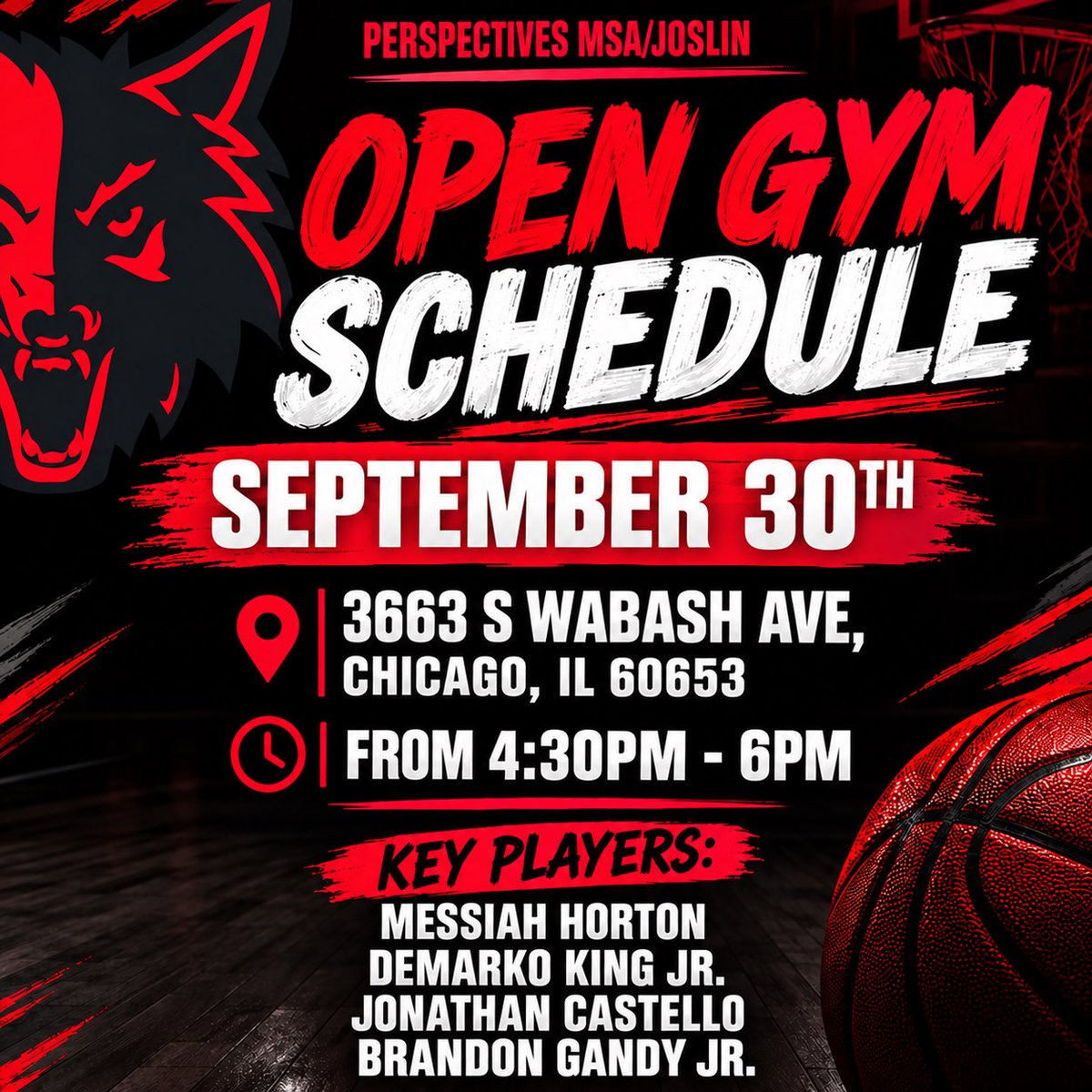 CoachTreal2's tweet photo. 🏀: Perspectives ITT (MSA) Open Gym
📅 : Sept 30th
📍: Perspectives/IIT (MSA) https://t.co/XuZqyqfoDp