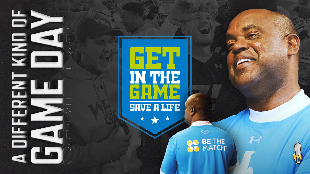 CoachMikeLondon's tweet photo. This Saturday, Narional Marrow Donor Program (NMDP) Game Day vs Holy Cross. Get in the game; save a LIFE. @nmdp_org  @WMTribeFootball @TalleyBoneMarro https://t.co/CE4tBzEiPs