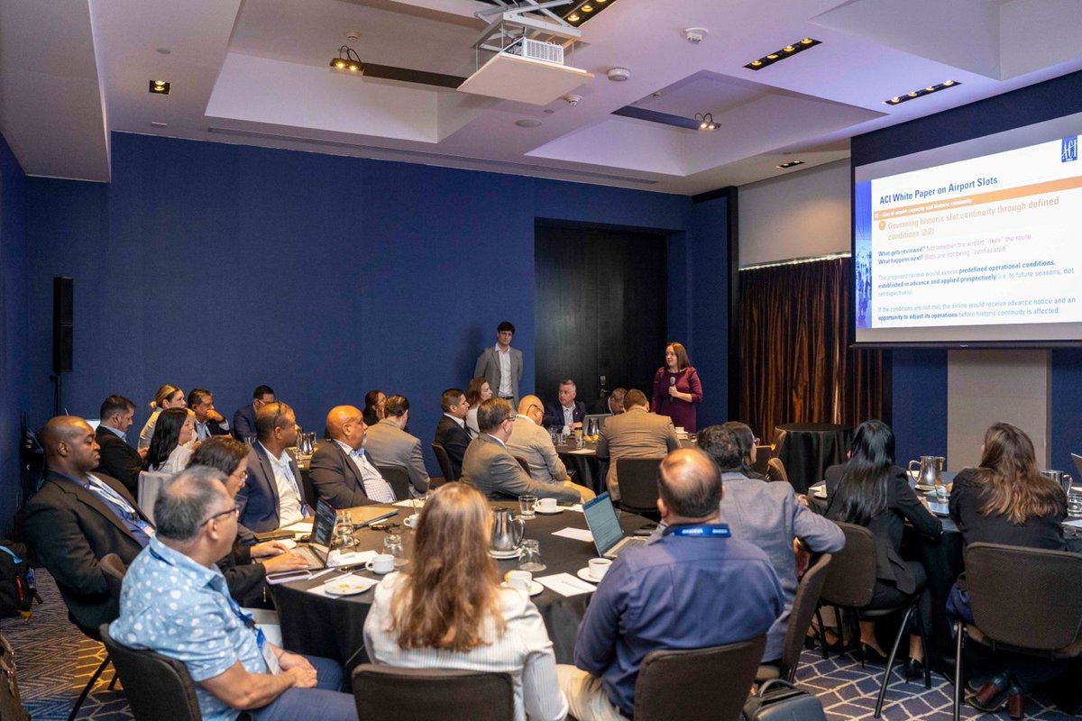 ACIWorld's tweet photo. ✈️ Air travel demand continues to grow, with global passenger traffic projected to roughly double by 2046. Airport slot rules were designed for a different aviation era.

Following #WAGA2026, ACI World brought #NewRulesforNewSkies to Lima with a full-day Airport Slots workshop, looking at how the system works and the wider implications for connectivity, competition and airport capacity.

📄 Explore the case for modernisation and the proposed reforms:
https://t.co/eLPZWwlxOc

#AirportSlots #ACIWorld

@aci_lac
