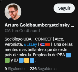 Jolumodu's tweet photo. @ArturoGoldbaum1 @RespOficial_Arg No falla, peronista y empleado de PBA./ https://t.co/4MwOmfQ2UV