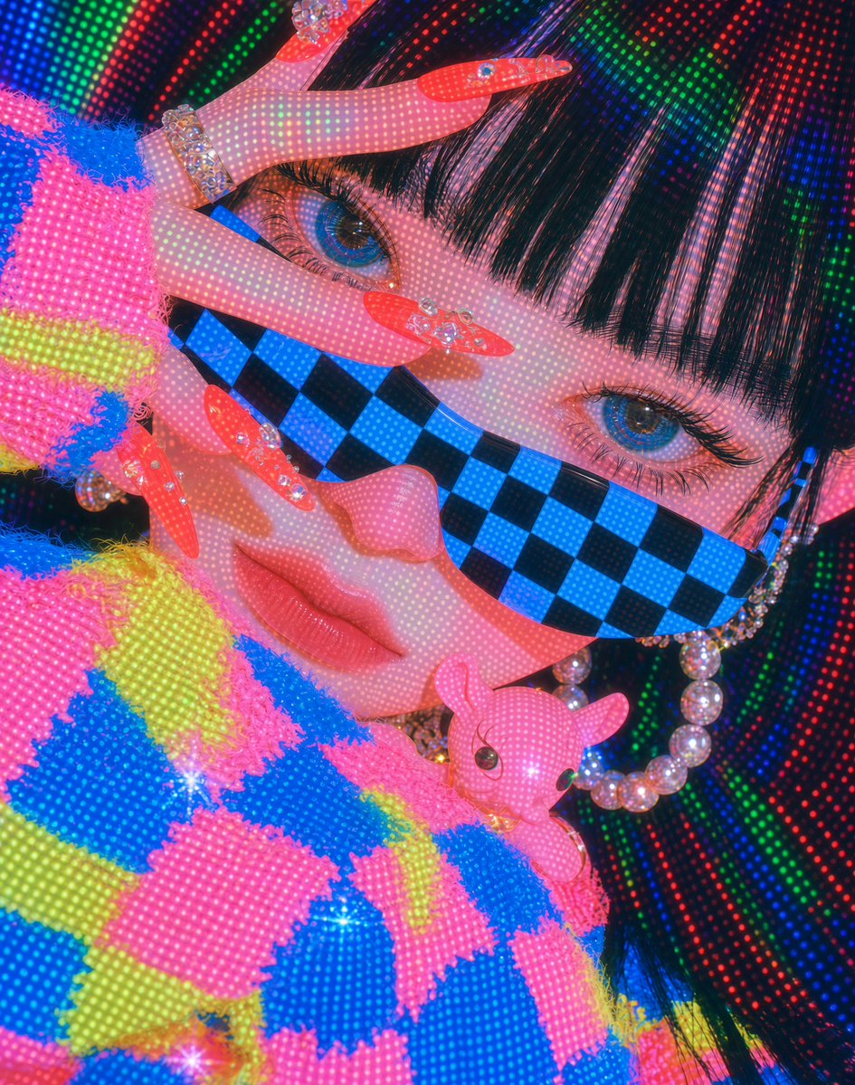 cleanbell2's tweet photo. LED가 피부를 덮는다.
체크, 꽃, 하트, 점광 — 네 장의 클로즈업.
#VELLA #LEDPortrait #PixelBeauty #DotMatrix #NeonSkin #AIArt #AIillustration #Y2KCyber #CyberKawaii #CloseUpEditorial #AfterlightArchive #Cleanbell #ColorBurst #PixelGlow https://t.co/LtYyltYJvy