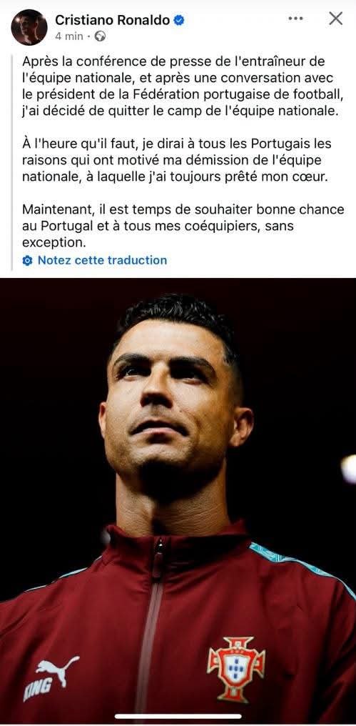 AkezaSports's tweet photo. 🔴🔵 Cristiano Ronaldo ahejeje kuva mu mwiherero w'umugwi nserukiragihugu wa Portugal inyuma yo kutumvikana n'umumenyereza mushasha Jorge Jesus. https://t.co/4NQl67ww7l