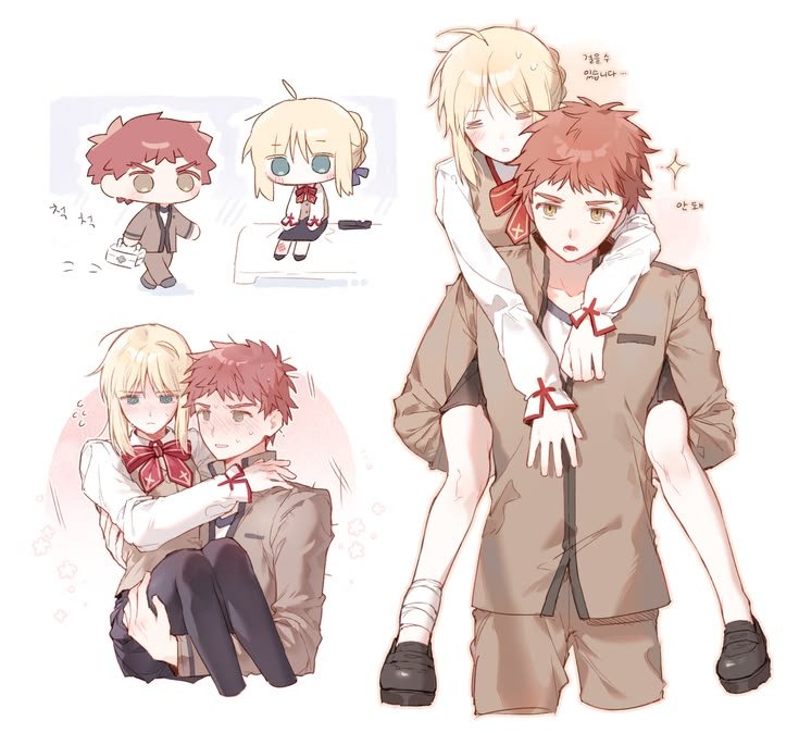 LIGHTNING691alt's tweet photo. Shirou carrying Saber https://t.co/Ch2yE3x6EI