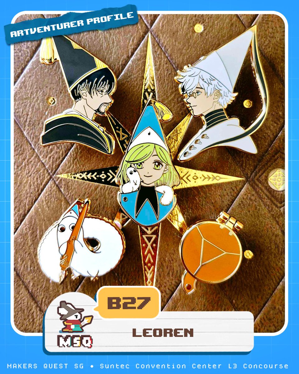 MakersQuestSG's tweet photo. ✨Discover treasures forged with elaborate detail!✨

B27- LEOREN
A17- Tea &amp; Buns
B38- nikkarooart
B26- saltybaguettes_ x Sigvrit

📍Makers Quest SG
Suntec Concourse L3
17 Oct 2026
10am-7pm
Check out the full map on our website! #msqsg2026 https://t.co/s66NX8rwRb