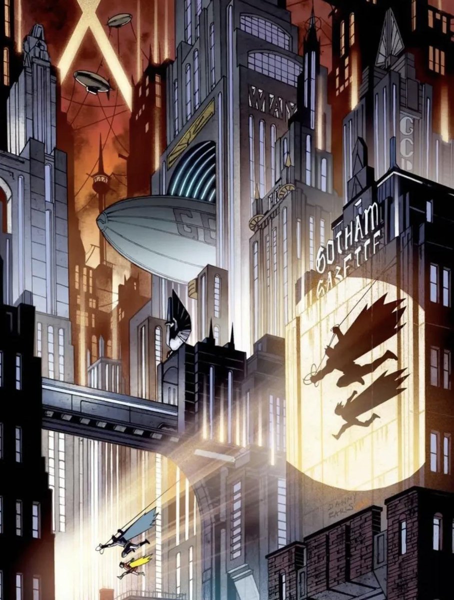 gietzschean's tweet photo. Gotham City skyline with towering art deco and gothic architecture https://t.co/vmg4cayhtn