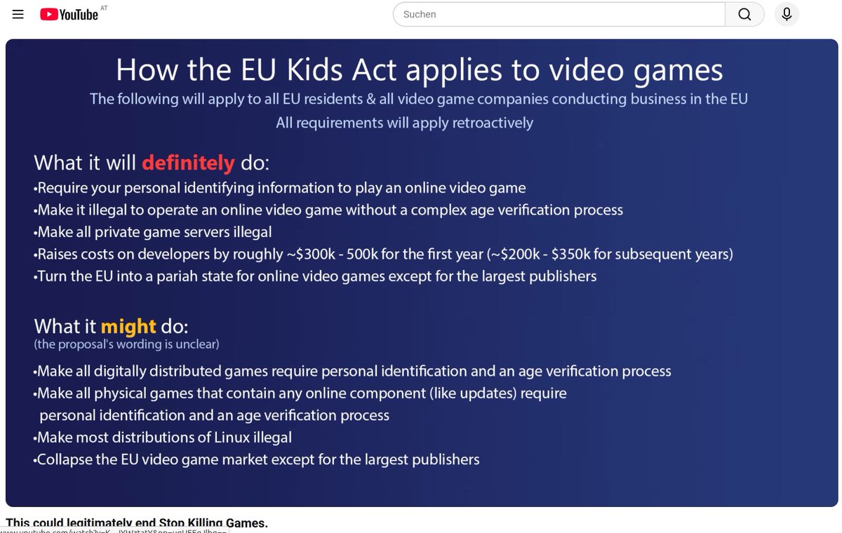 DoesItPlay1's tweet photo. We just can't catch a break, can we?

The EU Kids Act is nightmare fuel, if you look beneath the honorable surface claim of "protecting kids online". The breakdown: https://t.co/3lfV5Y1I9Y

#StopKillingGames #StopKillingTheInternet https://t.co/72uOWpxAe8