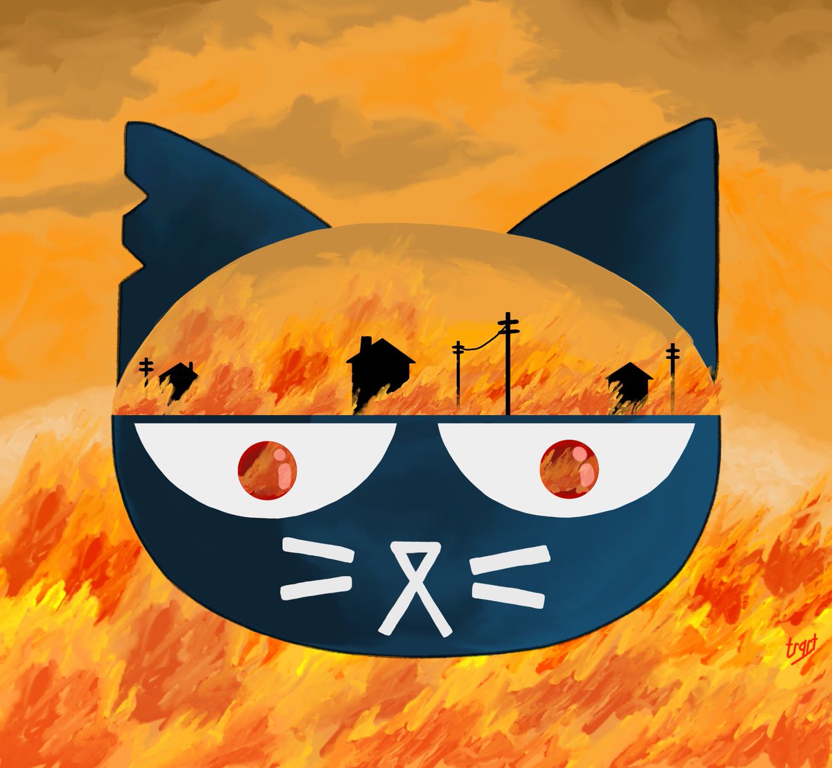 Trash_Art_1984's tweet photo. "Hate and memory could destroy a broken psyche just as effectively as pain". ©Spark of Life. Erich Maria Remarque.

Night in the woods 

#nightinthewoods 
#mae
#NiTW
#trash_artist_1984 https://t.co/iqF7C4LfFY