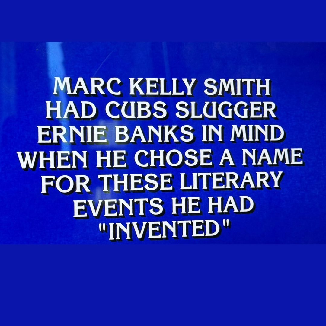 NewberryLibrary's tweet photo. Final Jeopardy category from last Friday: Coinages of the 1980s. The response in the form of a question: "What are poetry slams?" The Newberry acquired the Marc Kelly Smith Poetry Slam Collection earlier this year. Congrats to contestant Lydia on her answer. #poetry #jeopardy https://t.co/SPSTCfTKWn