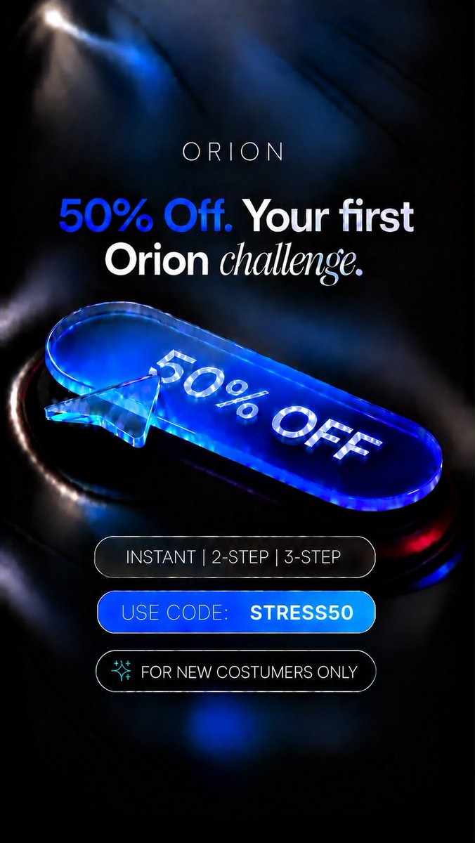 Fxpipstress_'s tweet photo. 🚨 $50,000 GIVEAWAY! 🦅🔥

 5 × $10K Orion Giveaway accounts

To enter, participants must:
• Follow @OrionAffiliates on X
• Follow @orionfundedcom on X
• Follow @Fxpipstress_ 

Want to get your own Orion challenge? 👀
🔥 50% OFF your first challenge
🎟️ Code: STRESS50

Winners in 72hrs
Good luck everyone! 🚀🦅