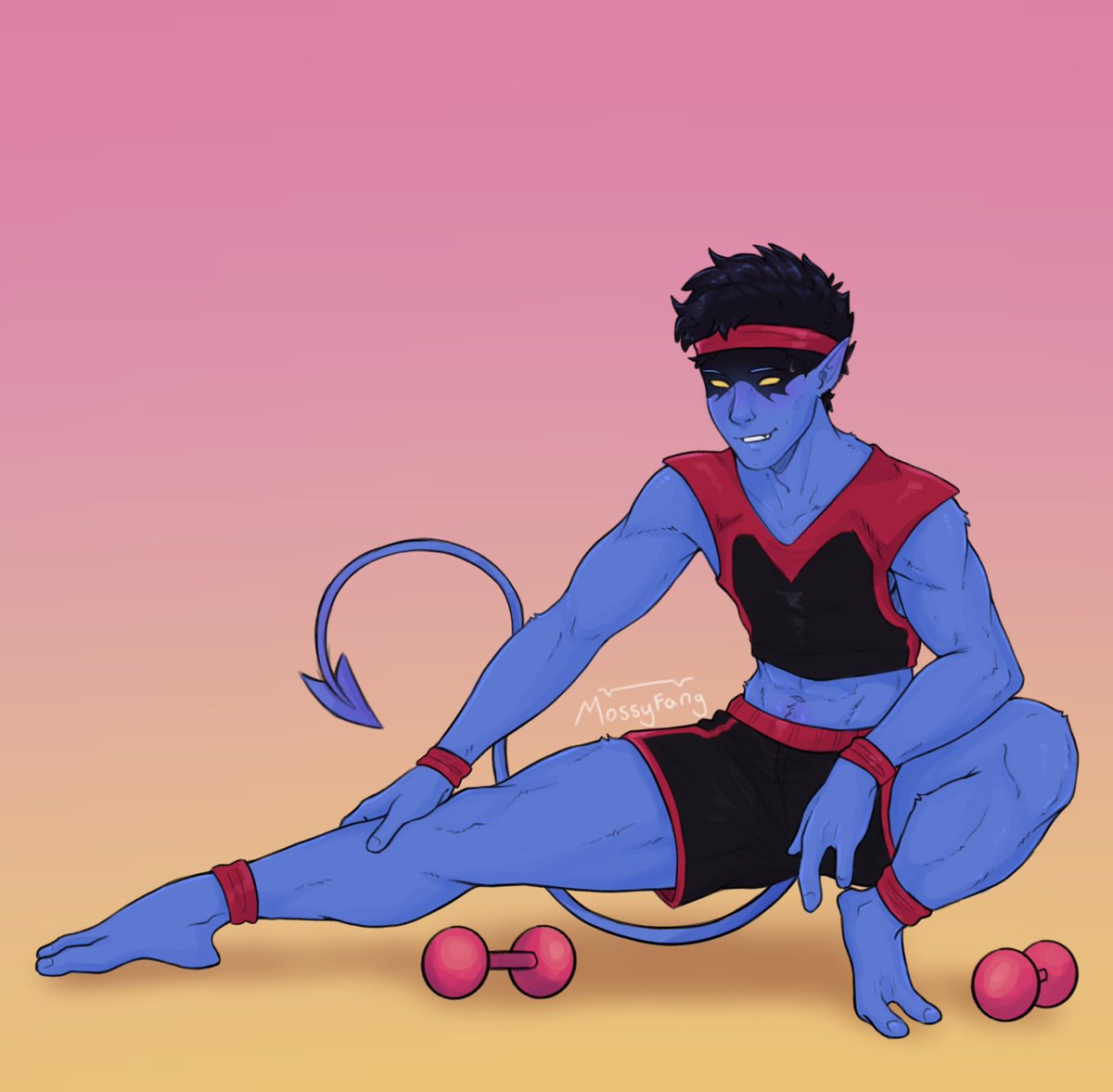 MossyFang's tweet photo. Pt.2, post workout Kurt !

Art by me!💙

#nightcrawler #kurtwagner #xmen #art https://t.co/xpucYvsHeg