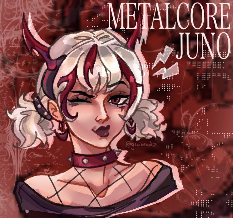 Geobeadz's tweet photo. Metalcore Juno!! 🥀🚀🤘 #Overwatch #OverwatchFanart #Juno #Fanart https://t.co/Y4OP6mtEOu