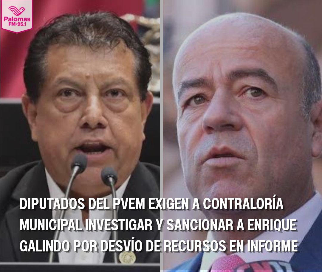 FmPalomas's tweet photo. 🔸Diputados del PVEM exigen investigar y sancionar a Galindo por desvío de recursos en su informe: lo acusan de convertir un acto constitucional en mitin, mientras la capital padece bacheo, falta de agua e inseguridad. https://t.co/OnCwtMiqiI https://t.co/5mOQX955M1