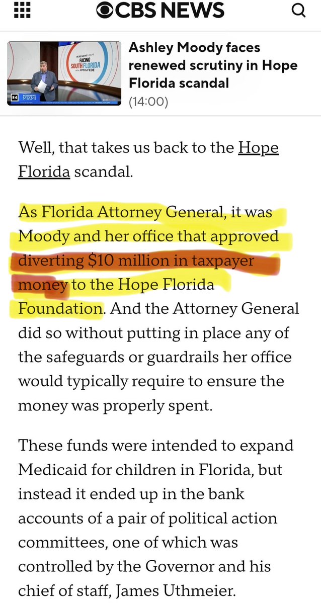 WarEagle1776's tweet photo. @SenAshleyMoody I voted for Trump 6x. Bullshit Moody, you spent years SIGNING OFF ON FRAUD. Exhibit A the Hope Florida Fraud https://t.co/DUcH9F7Qn5