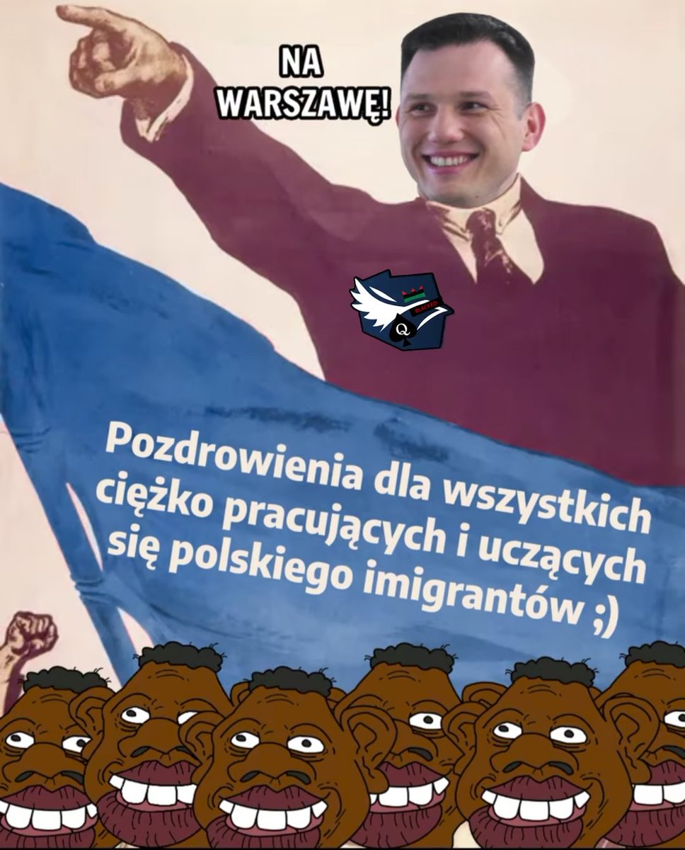 RuchPD's tweet photo. Sławomir Mentzen chce ciebie Polaku posłać do okopu i na szkolenia żebyś walczył z złą Rosją i bronił "cywilizacji" łacińskiej, chce żeby twoja kobieta uciekła na zachód pracować w jakiejś najgorszej pracy albo po prostu żeby została prostytutką, a w wasze miejsce ściągnie ciężko pracujących i uczących się polskiego murzynów czy innych hindusów.

To co proponuje Ruch "Narodowy" i szerzej obóz konfabulacji fachowo nazywa się Wielką Podmianką, na Zachodzie "prawica" taka jak partia Le Pen, Meloni, AfD czy Reform UK już dawno to przyjęły i w rzeczywistości stały się partiami najmocniej to promującymi bo są wyrazicielami interesów wielkiego kapitału (nie bez powodu Musk ich popiera) który najbardziej potrzebuje hinduskich rączek do pracy.