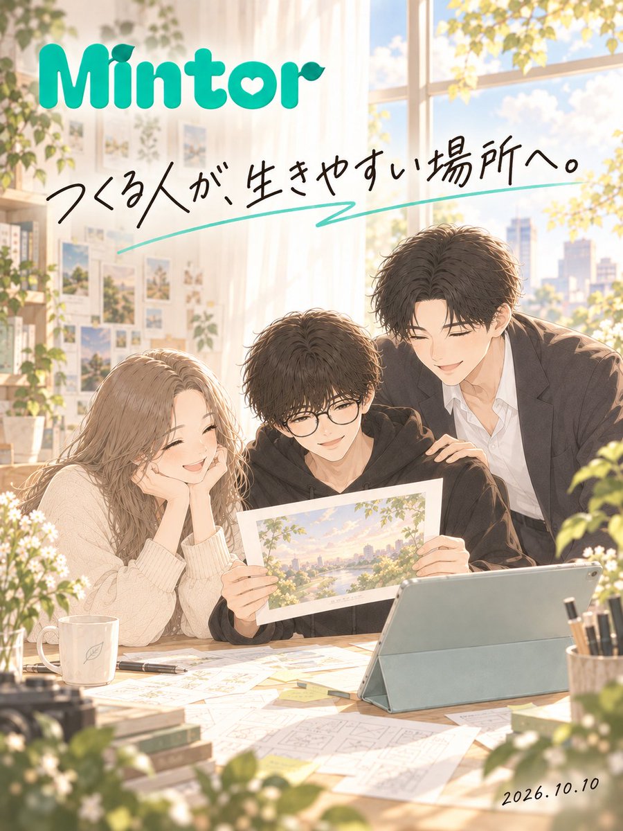 _kanae_k_'s tweet photo. つくる人が、もっと生きやすい場所にしたい。ずっとそう思っています。作ったものが埋もれず、ちゃんと誰かに届く。そういう場所を、これからも育てていきます。

#Mintor #100日チャレンジ https://t.co/4CziIchcXU