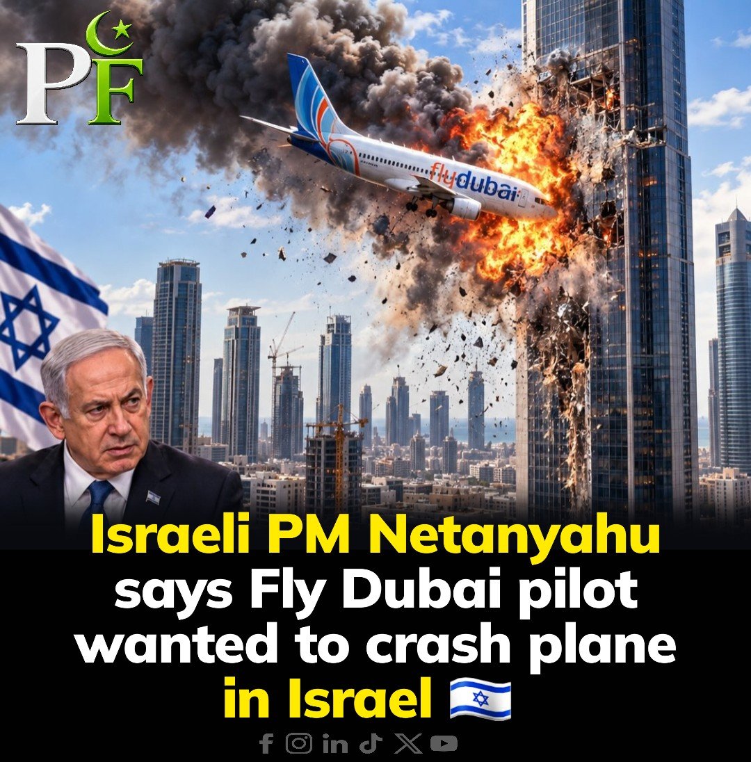 ali2k9_ali's tweet photo. 🇮🇱 💥" Israeli PM Benjamin Netanyahu stated in an official public briefing that as the flydubai flight carrying mostly Israeli passengers near Israel,
one of the pilots stabbed the other and "apparently tried to crash the plane with its passengers."

#flydubai #Israel #netanyahu https://t.co/wMSEcc3jOw