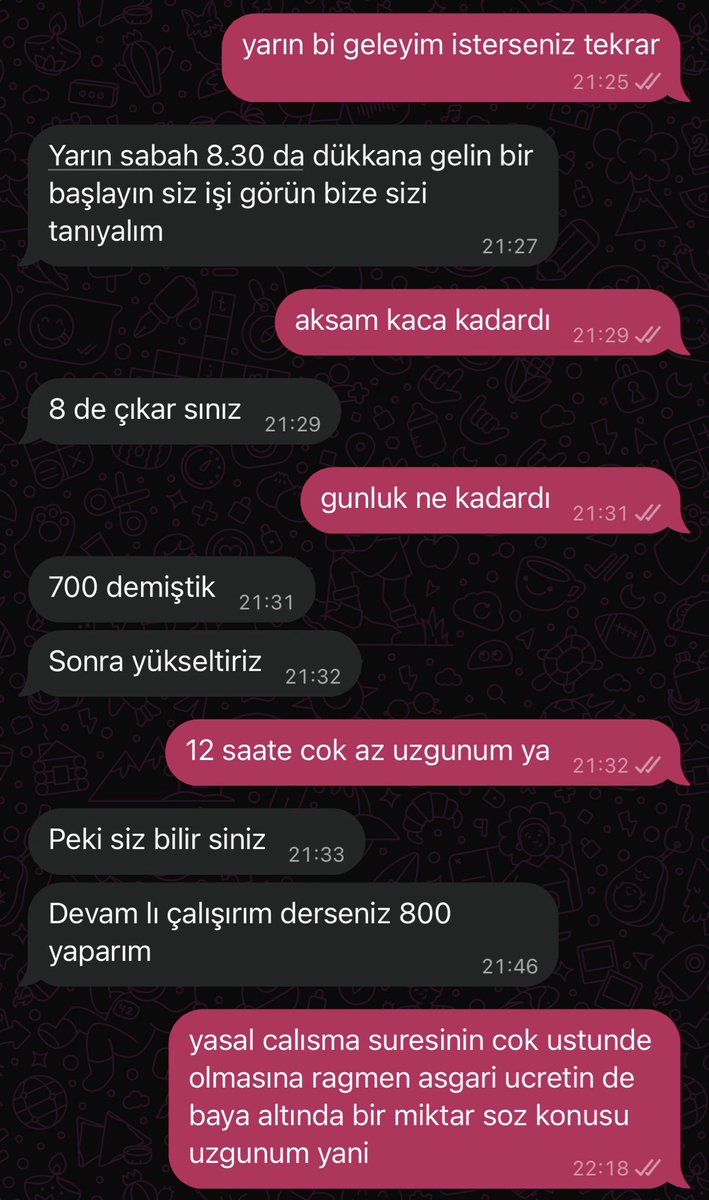 dwsily's tweet photo. az önce 12 saat çalışmalı 700tl günlüklü sigortasız bir iş teklifi aldım, canım ülkem🙏🏻 https://t.co/fZT7LWWd3j