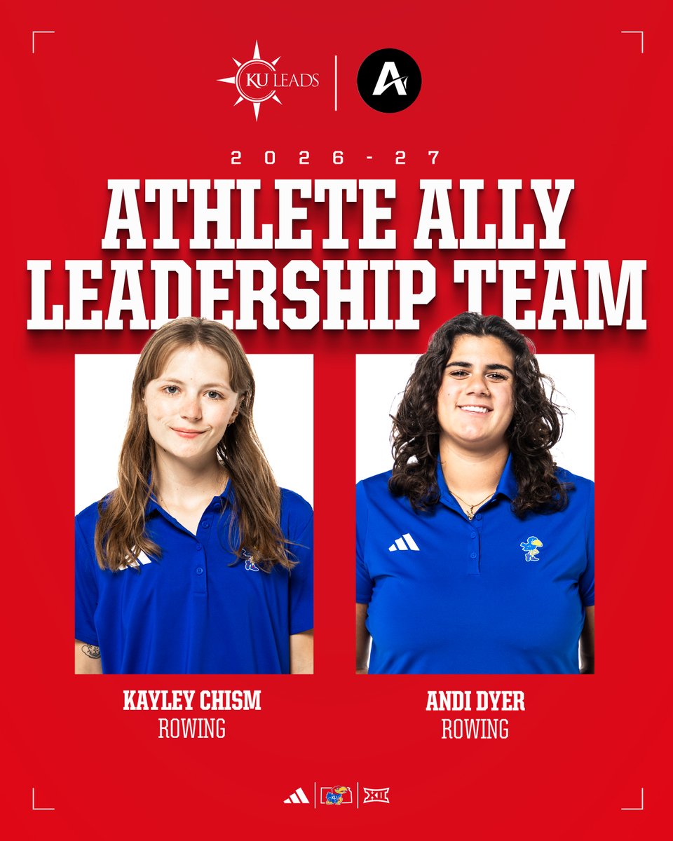 KU_LEADS's tweet photo. Meet the 2026-27 Athlete Ally team! 🌟
Athlete Ally supports the LGBTQIA+ community by promoting inclusion, education and allyship within athletics, helping create a welcoming environment for all Jayhawks.
📅 Next meeting: Oct. 6 | 7–8 p.m. | Burge Union Discovery Room
#KULeads https://t.co/gIaj2yb0FA