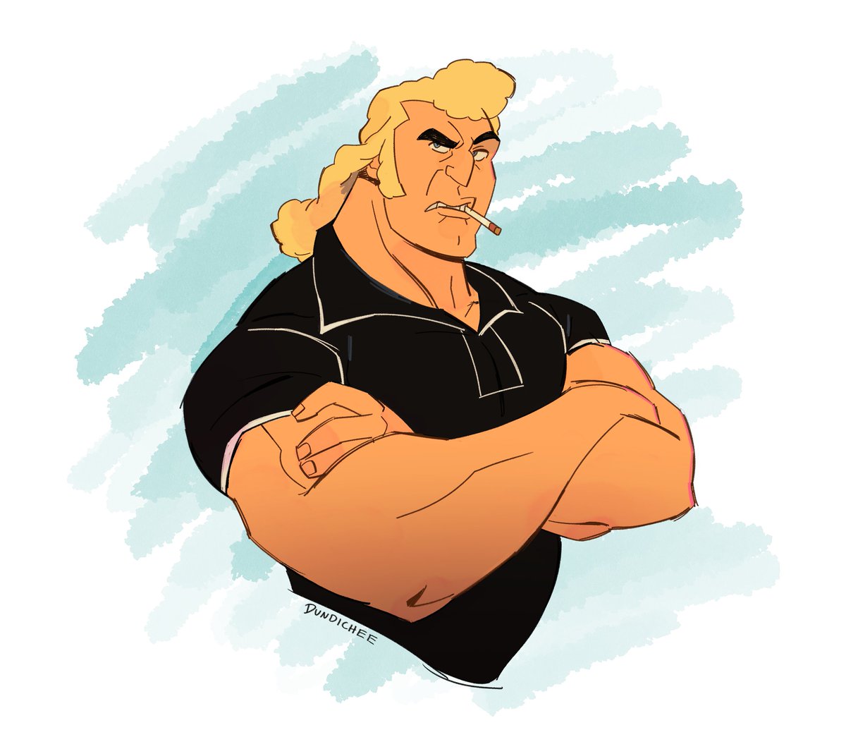dundichee's tweet photo. Been watching the Venture Bros for the first time so drew some rough trade (Brock mwah) 

#VentureBros #vbros #artㅤㅤㅤㅤ https://t.co/FjQfkhTFQc