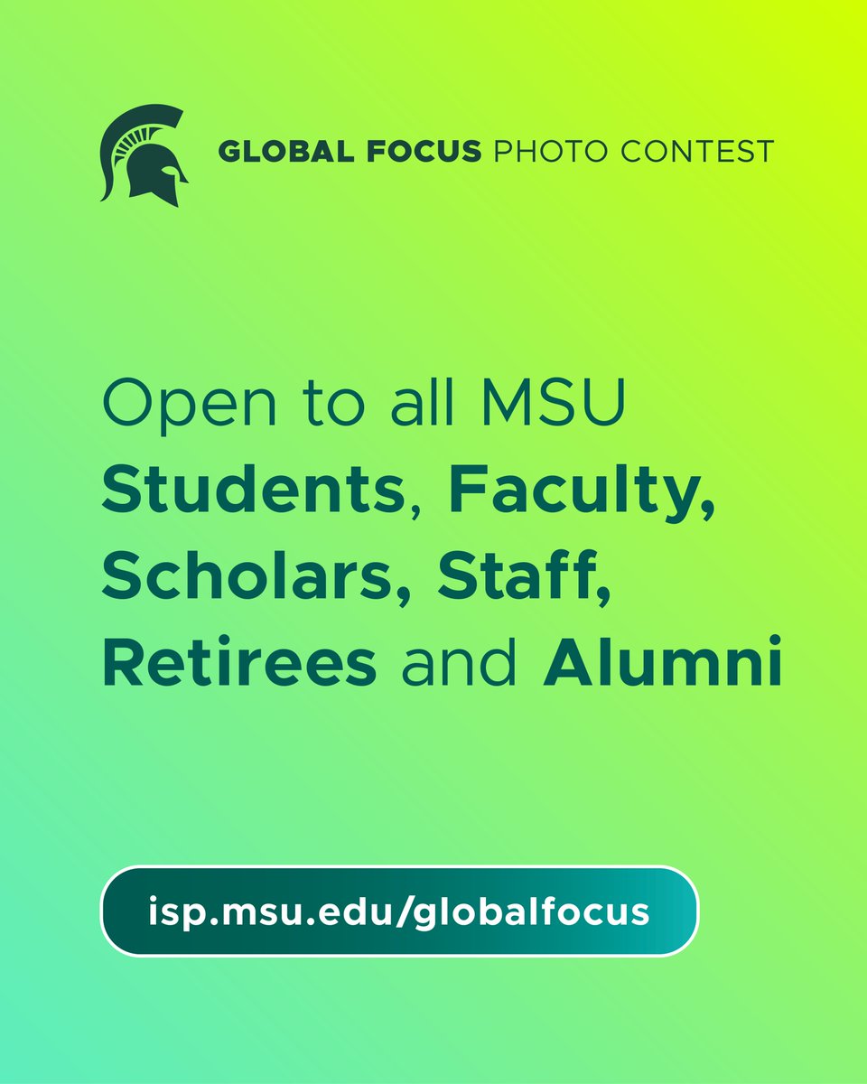MSUIntl's tweet photo. Global Focus 2026 is here! 🌎📸

Global Spartans, share your best photos from travels abroad for this year’s Global Focus Photo Contest!

Submissions are open Oct. 1-31. Visit https://t.co/UqI6JVWuJ9 to learn more and submit your photos.

#GlobalSpartans #GlobalFocus https://t.co/N2kTvEKyTy