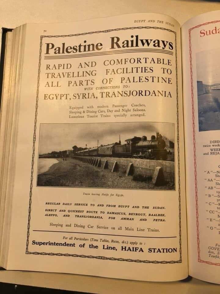 freemonotheist's tweet photo. Palestine Railways, 1928 https://t.co/rYVjqgJAnR