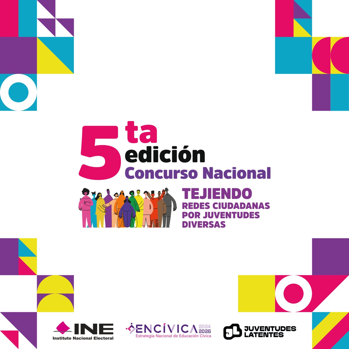 Inejd01's tweet photo. El INE, en alianza con Juventudes Latentes, presenta la 5.ª edición del Concurso Nacional “Tejiendo Redes Ciudadanas por Juventudes Diversas”. Consulta la convocatoria, requisitos y bases, y forma parte de este espacio. #TejiendoRedesCiudadanas #JuventudesDiversas https://t.co/7NWI9fAX4K
